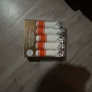 Rolled Cutlery Set with Orange Stripes